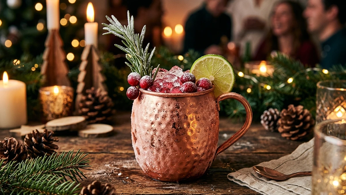 Festive Sparkling Cranberry Moscow Mule Cocktail Recipe cooked to perfection - Yumaroma