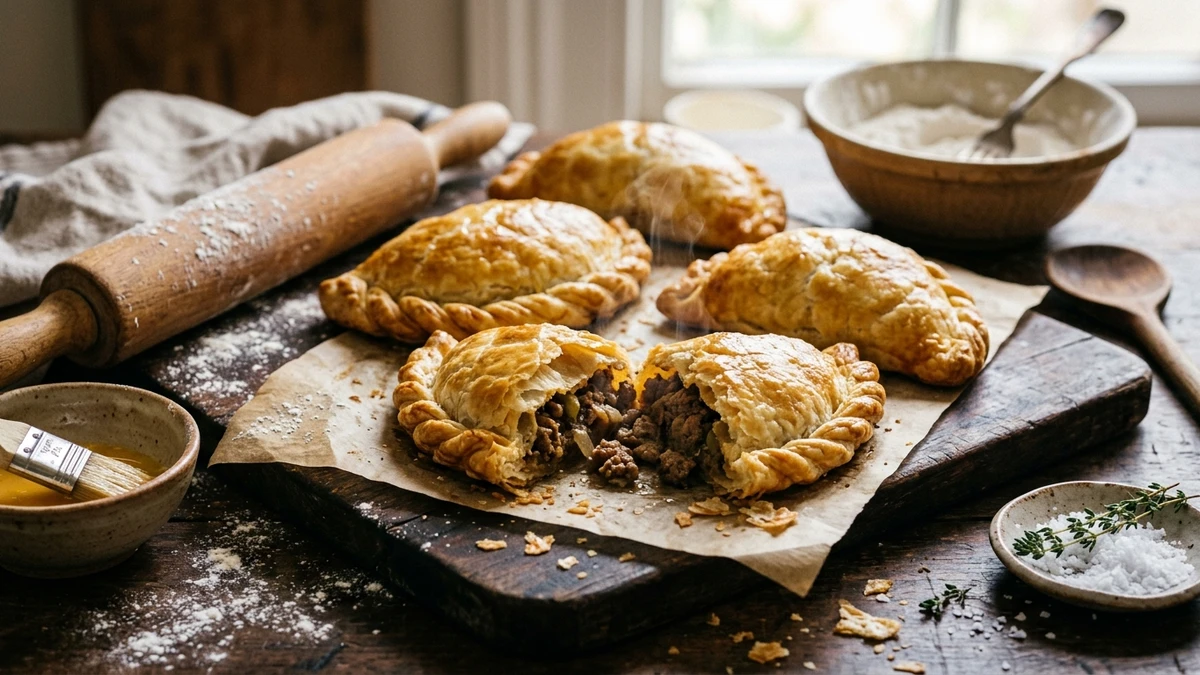 Flaky Homemade Baked Empanada Dough Recipe (From Scratch) cooked to perfection - Yumaroma