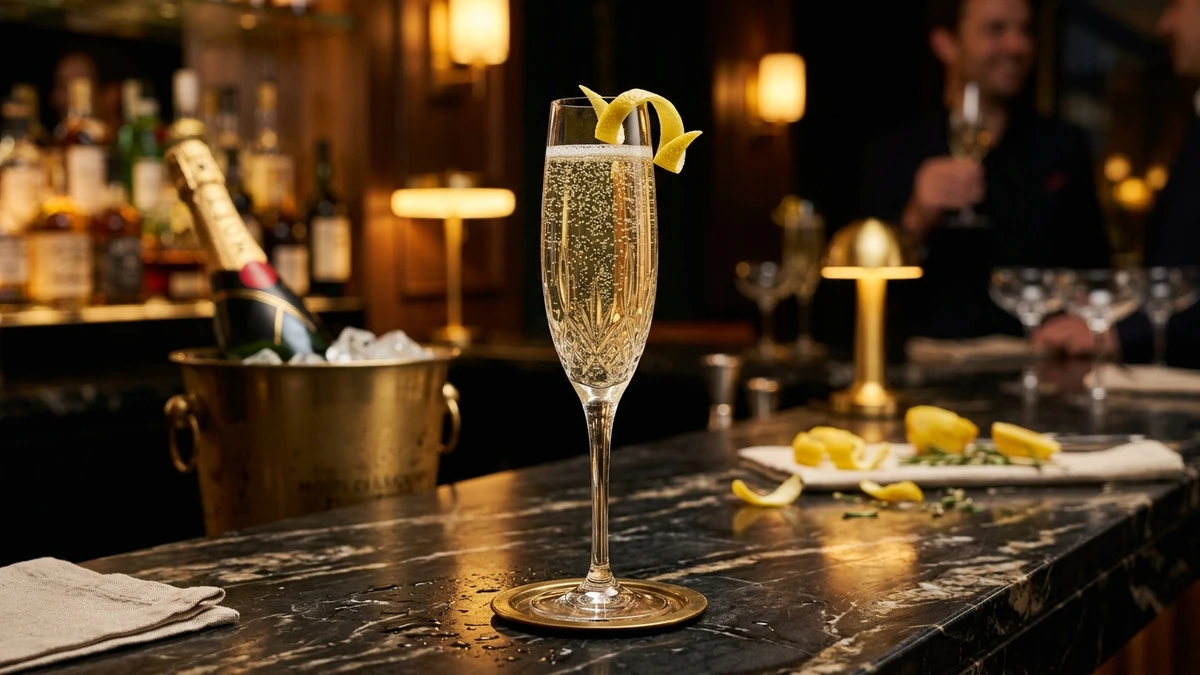 Classic French 76 Cocktail Recipe (Vodka & Champagne) cooked to perfection - Yumaroma