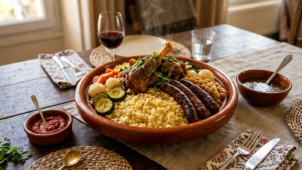 French Lamb and Zucchini Couscous Recipe (Couscous Royal) cooked to perfection - Yumaroma