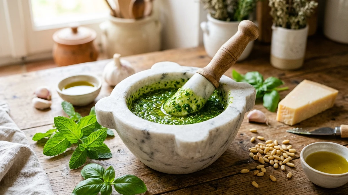 Fresh Basil Mint Pesto Sauce Recipe (5-Minute) cooked to perfection - Yumaroma