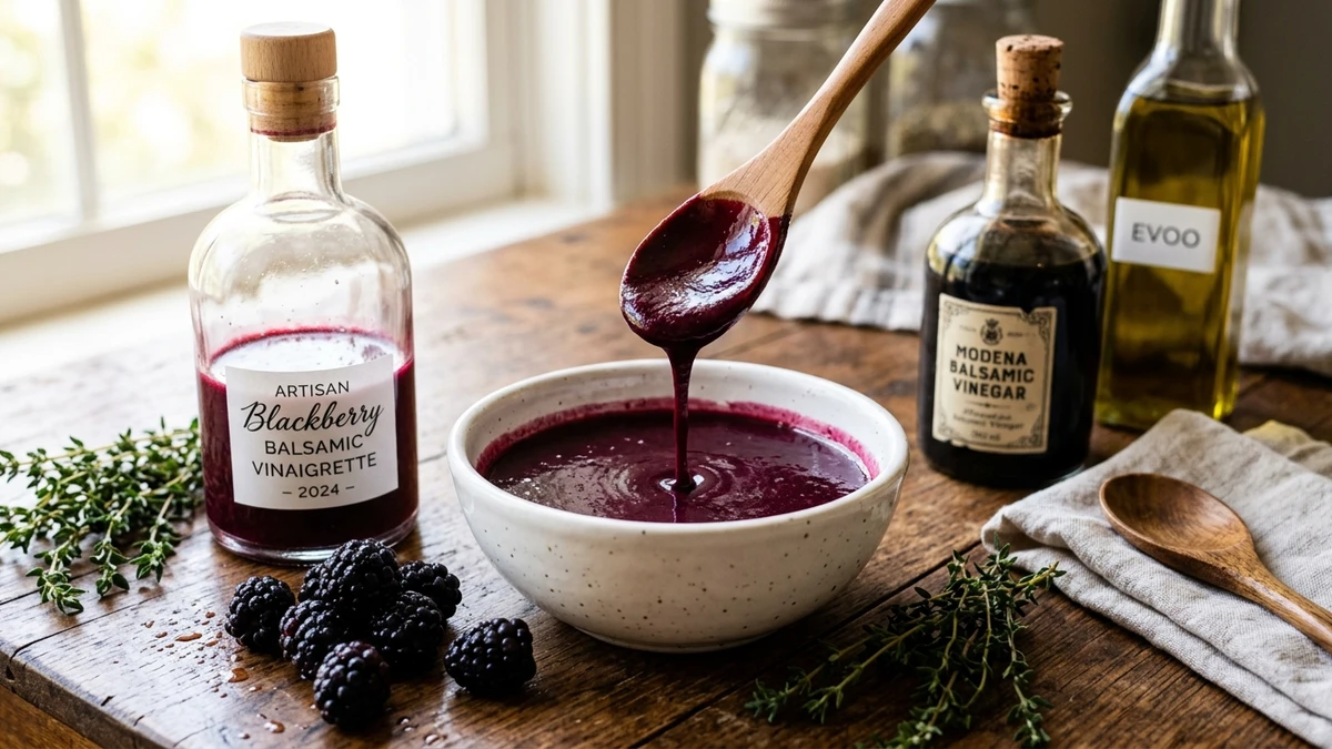 Fresh Blackberry Balsamic Vinaigrette Dressing Recipe (5-Minute) cooked to perfection - Yumaroma