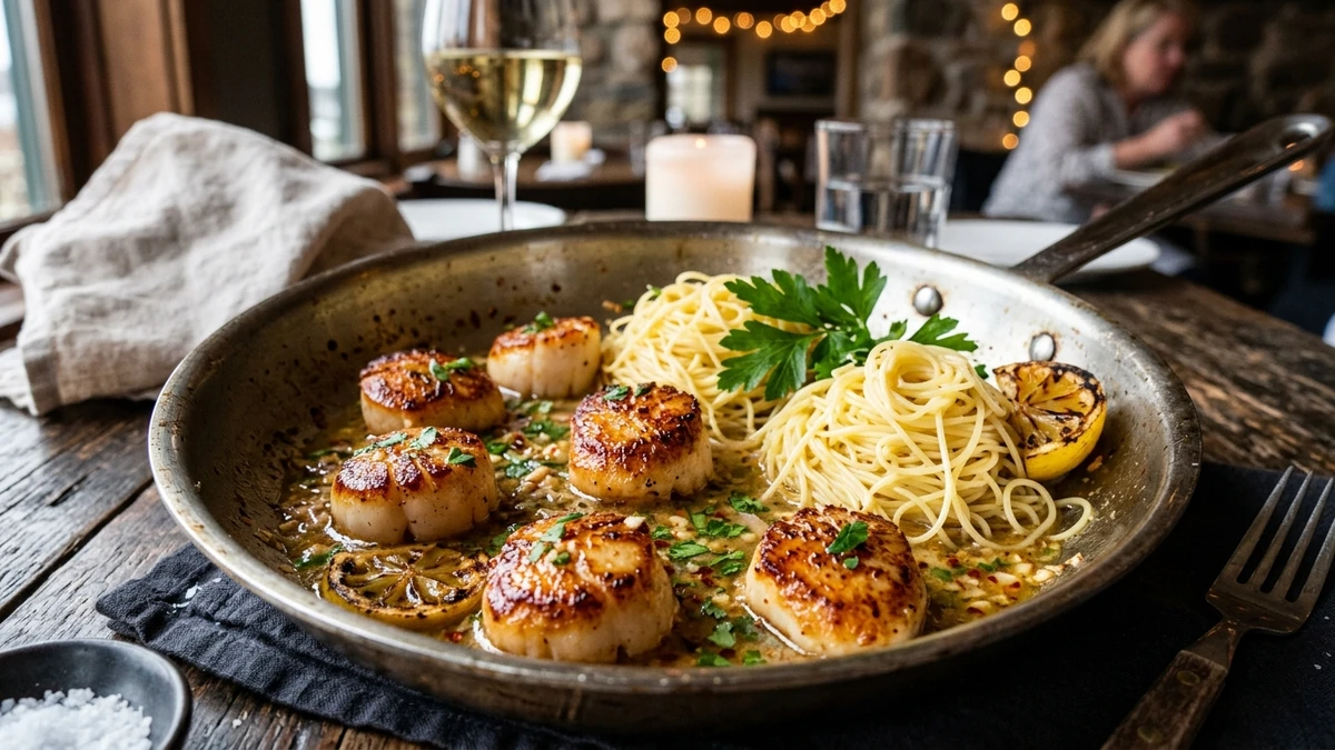 Garlic Butter Pan-Seared Sea Scallop Scampi Recipe (15-Minute) cooked to perfection - Yumaroma
