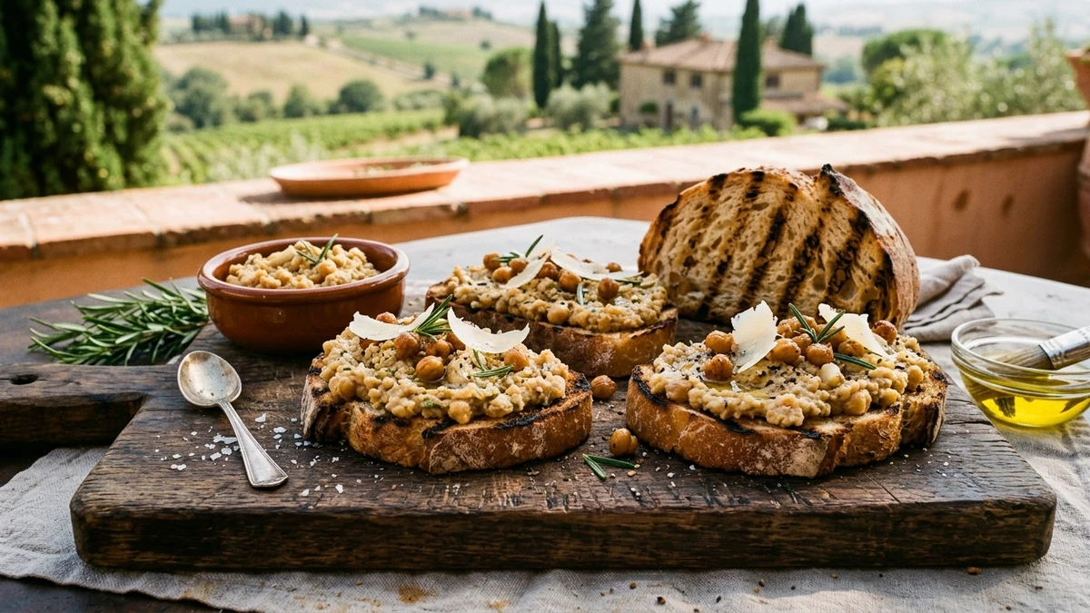Garlic Rosemary Chickpea Bruschetta Spread Recipe cooked to perfection - Yumaroma