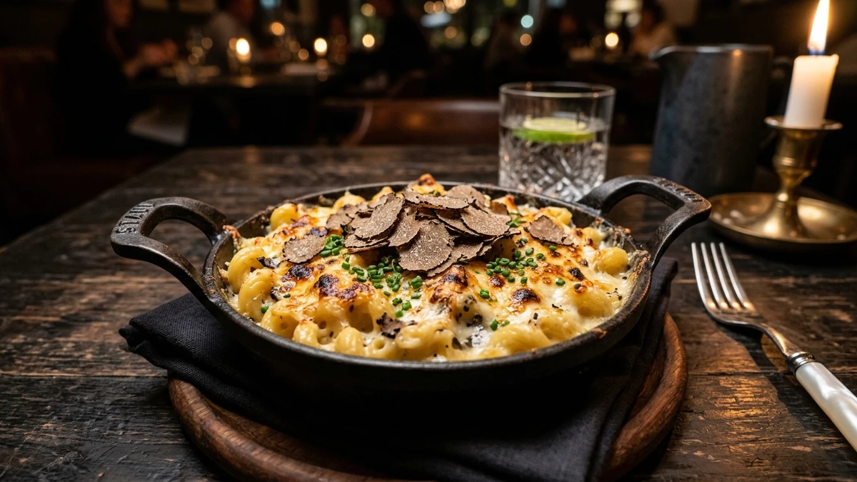 Gourmet Black Truffle Mac and Cheese Recipe cooked to perfection - Yumaroma