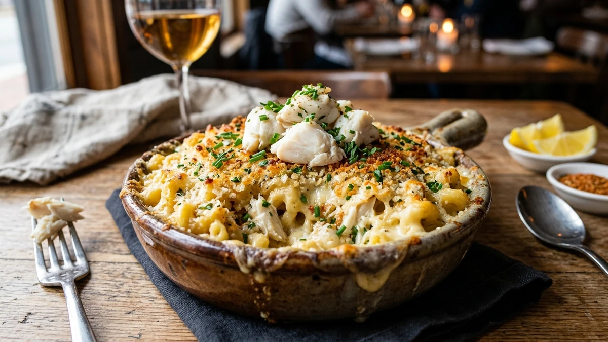 Gourmet Jumbo Lump Crab Mac and Cheese Recipe cooked to perfection - Yumaroma