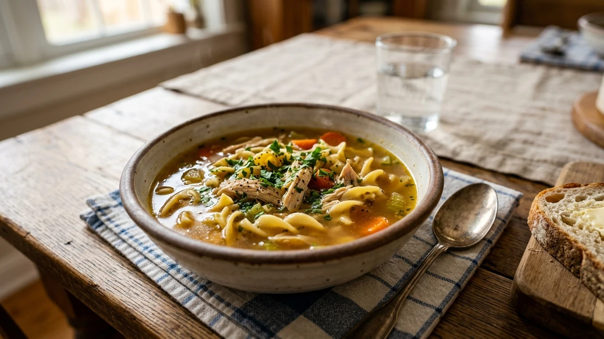 Grandmas Old-Fashioned Chicken Noodle Soup Recipe cooked to perfection - Yumaroma