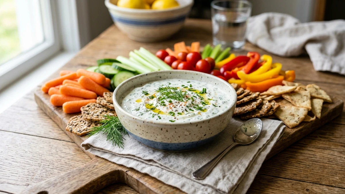 Healthy Greek Yogurt Ranch Dip Recipe cooked to perfection - Yumaroma