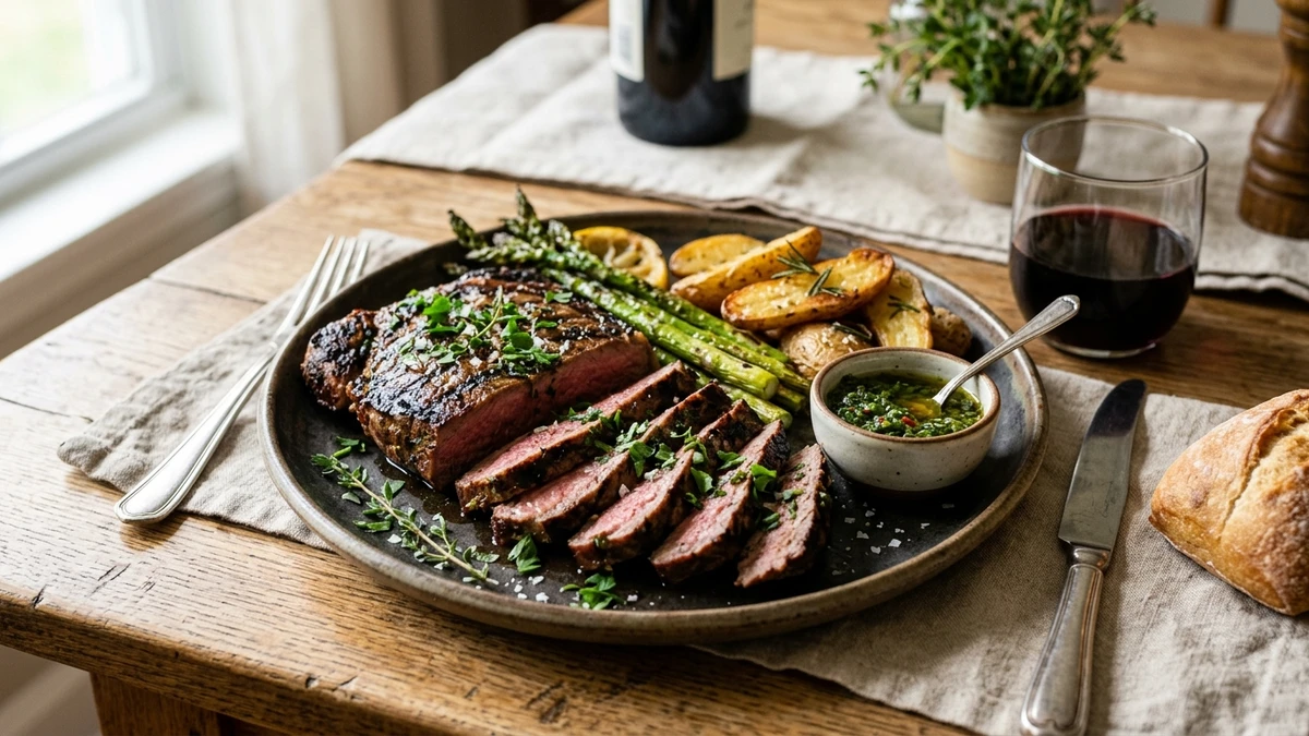 Grilled Marinated London Broil Steak Recipe cooked to perfection - Yumaroma