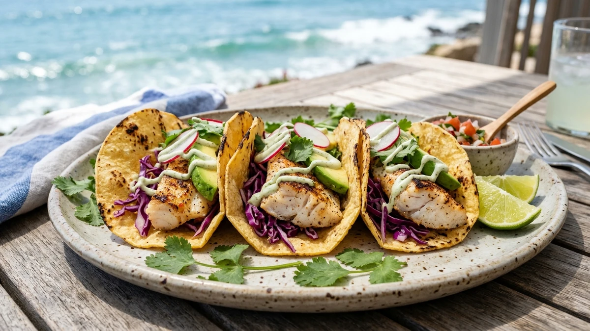 Grilled Pacific Rockfish Tacos with Cilantro Lime Crema Recipe cooked to perfection - Yumaroma