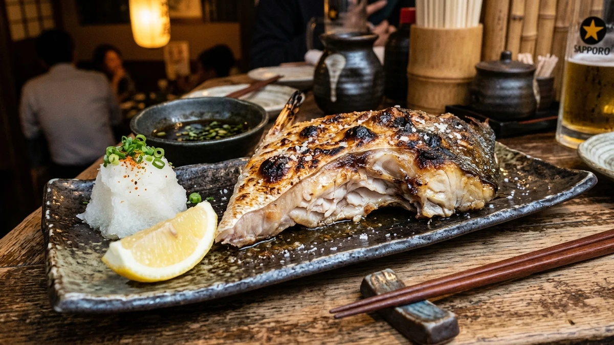 Authentic Broiled Hamachi Kama Recipe (Yellowtail Collar) cooked to perfection - Yumaroma