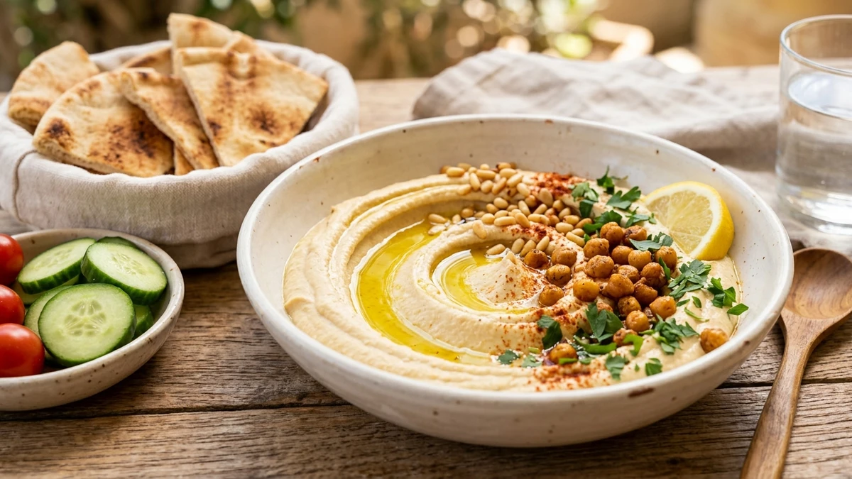 Ultra-Creamy Garlic Lemon Hummus Without Tahini Recipe cooked to perfection - Yumaroma