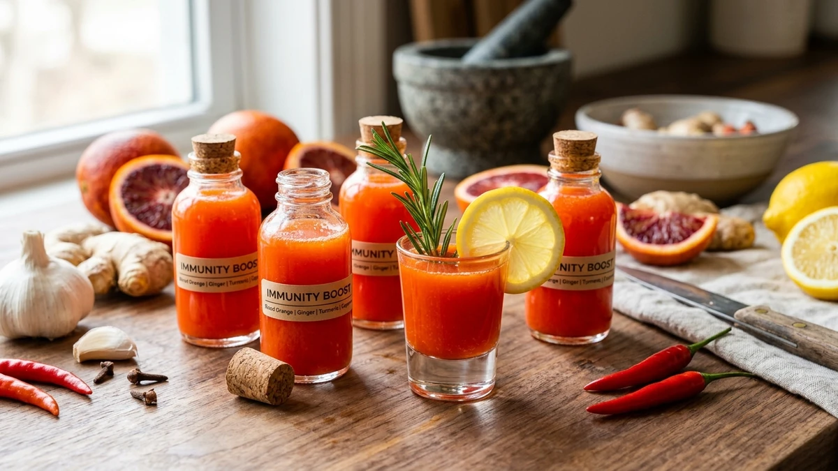 Powerful Homemade Immunity Shots Recipe (Citrus Ginger Elixir) cooked to perfection - Yumaroma