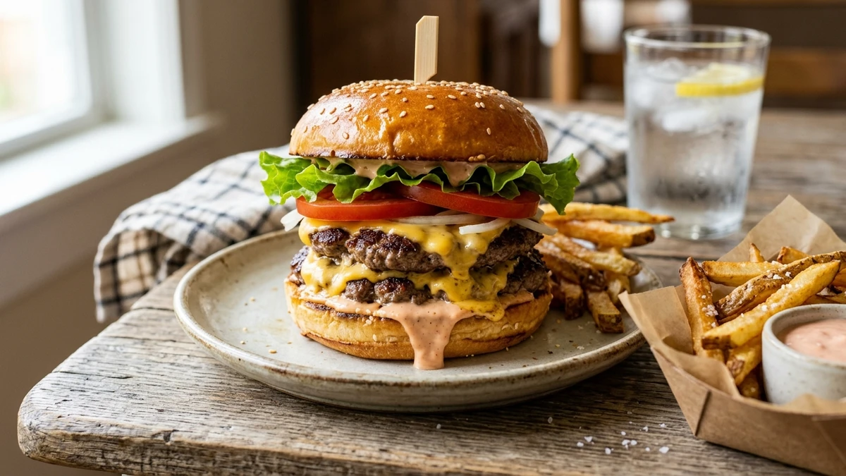 Copycat In-N-Out Double-Double Burger Recipe cooked to perfection - Yumaroma