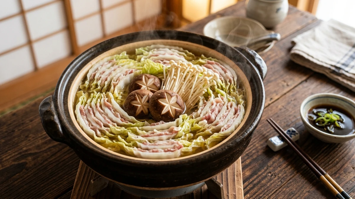 Japanese Mille-Feuille Nabe Hot Pot Recipe (Cabbage & Pork) cooked to perfection - Yumaroma