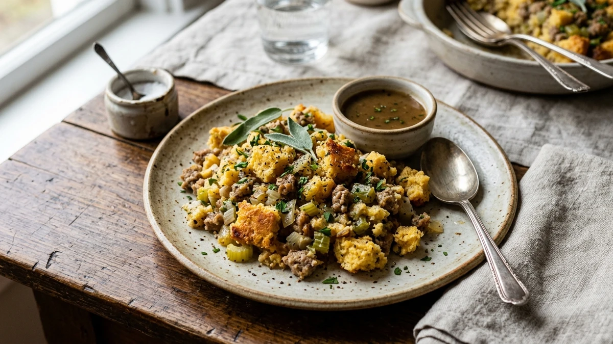 Easy Jiffy Cornbread Dressing Recipe cooked to perfection - Yumaroma