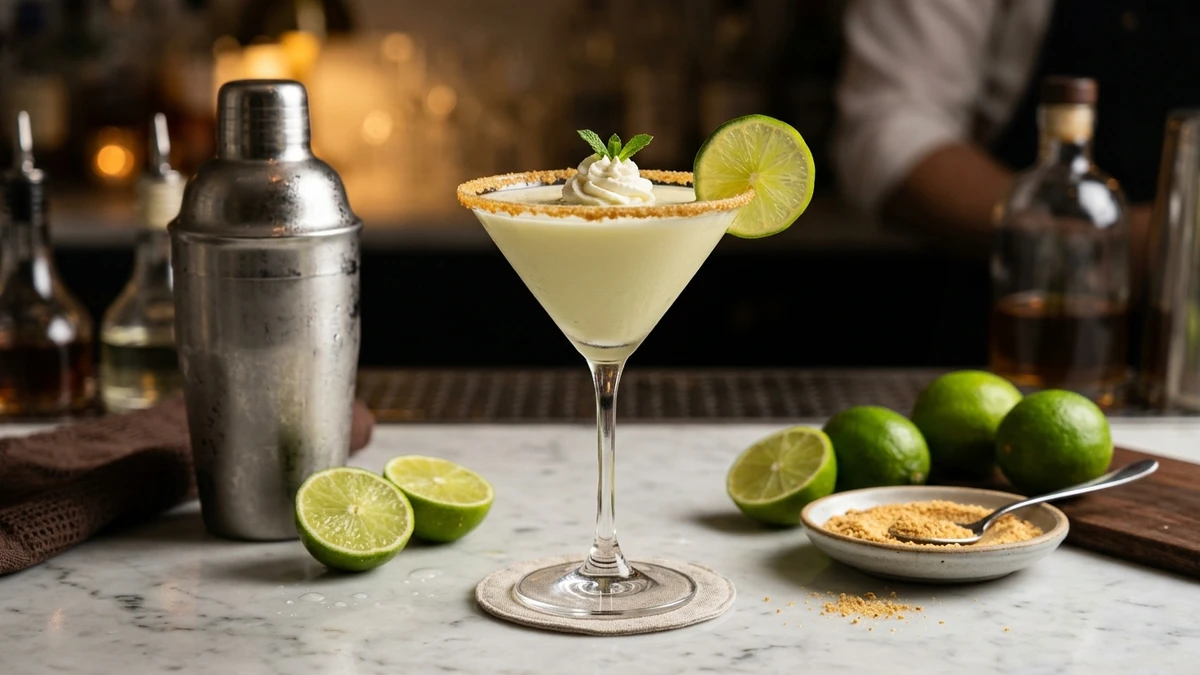 Creamy Vanilla Vodka Key Lime Pie Martini Recipe cooked to perfection - Yumaroma