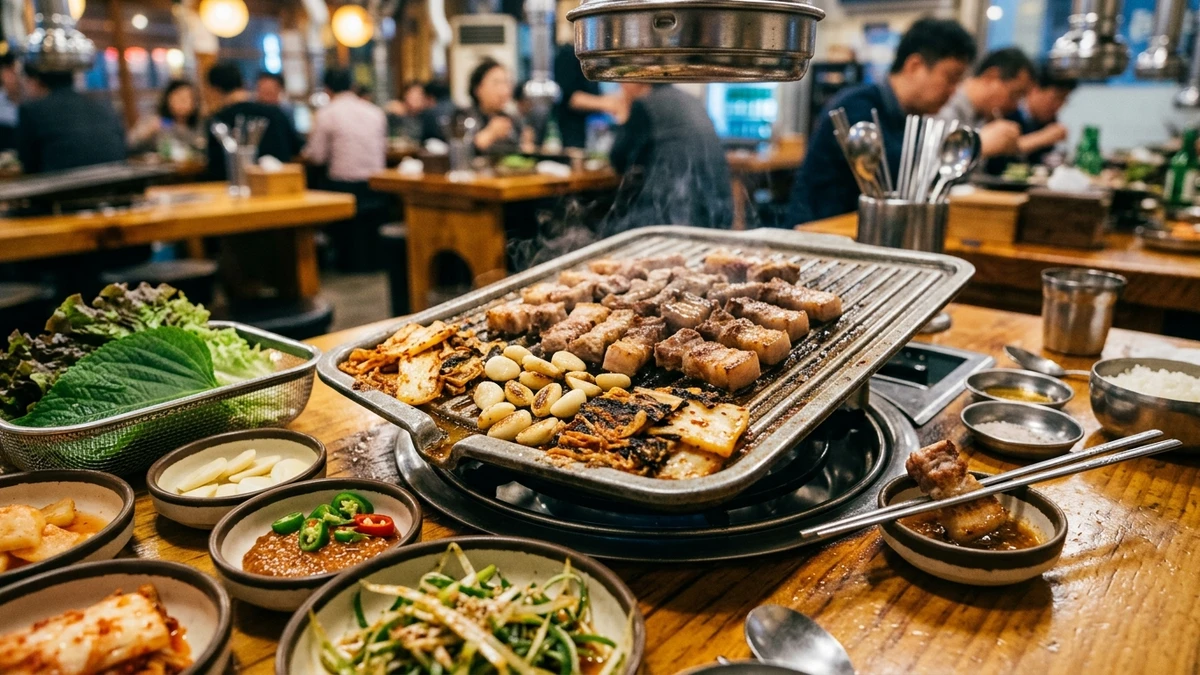 Korean BBQ Pork Belly Recipe (Crispy Samgyeopsal) cooked to perfection - Yumaroma