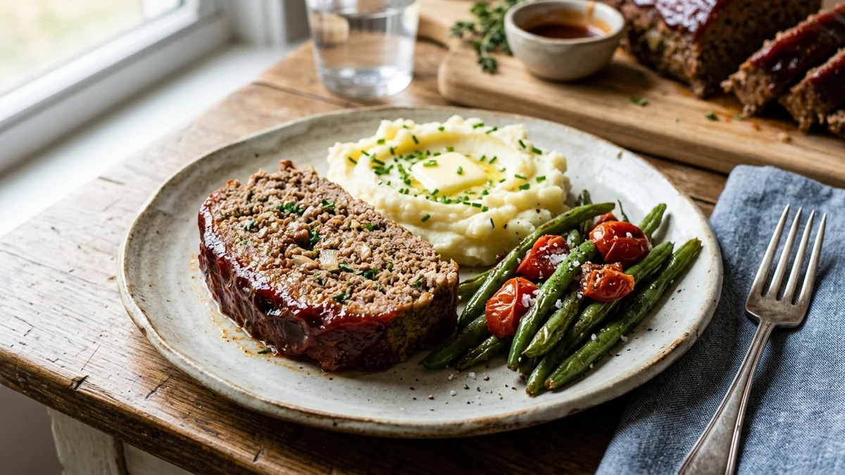 Classic 1-Pound Ground Beef Meatloaf Recipe cooked to perfection - Yumaroma