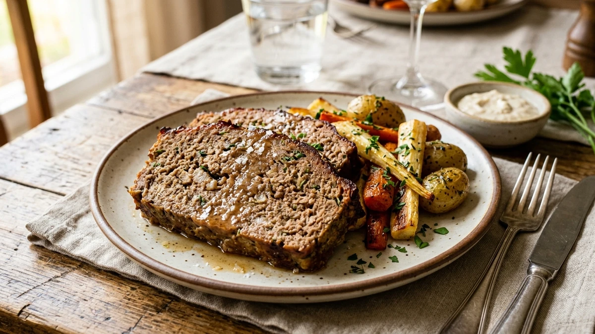 Juicy Meatloaf Without Ketchup Recipe cooked to perfection - Yumaroma