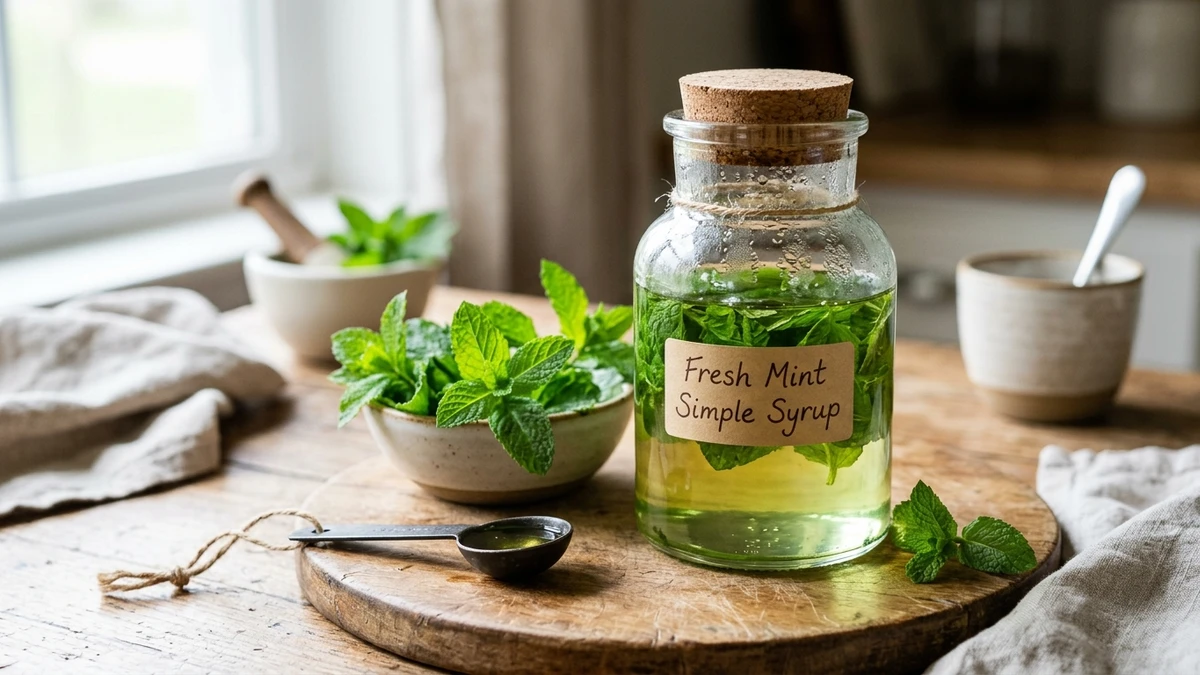 Homemade Fresh Mint Simple Syrup Recipe cooked to perfection - Yumaroma