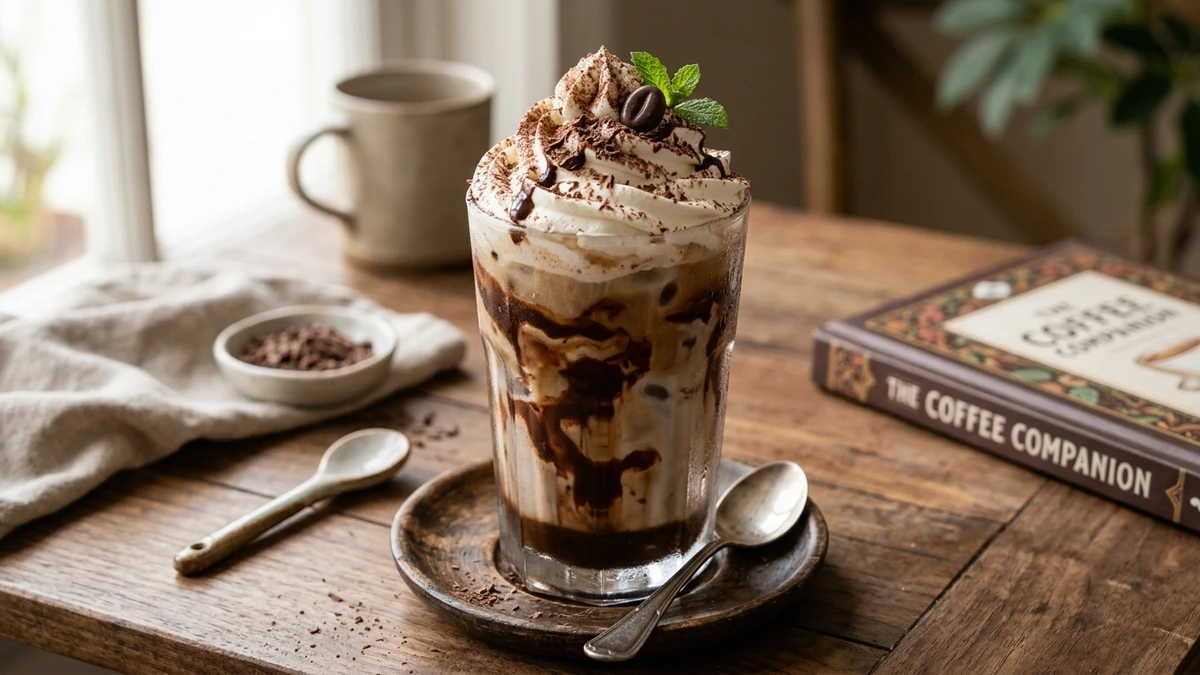 Rich Homemade Iced Mochaccino Coffee Recipe cooked to perfection - Yumaroma