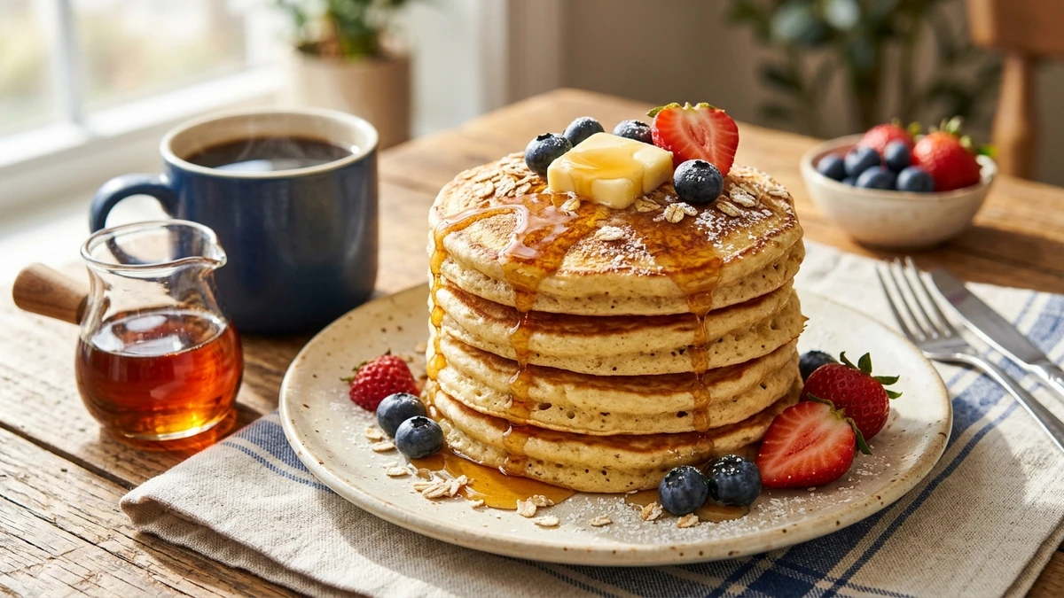 Fluffy Gluten-Free Oat Flour Pancakes - YumaRoma Recipe