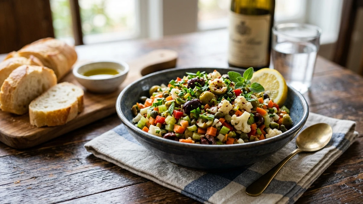 New Orleans Olive Salad Recipe cooked to perfection - Yumaroma