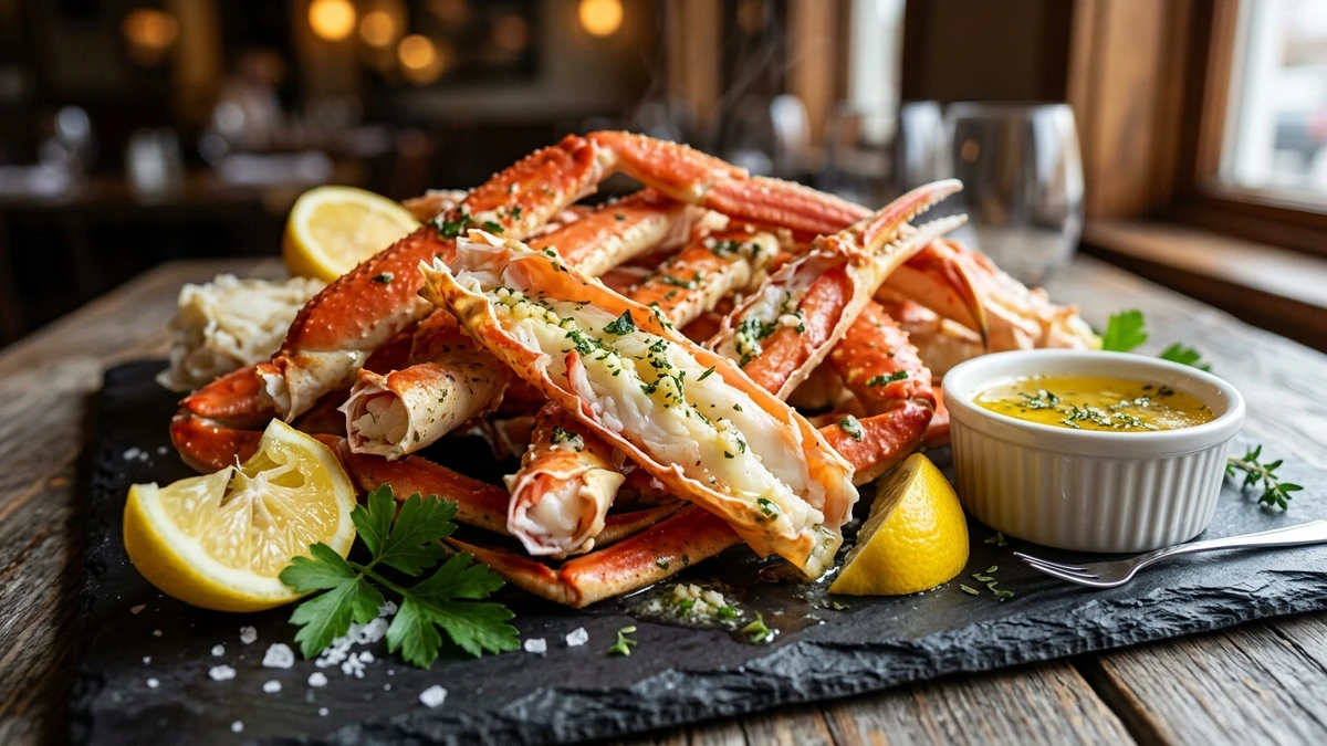 Garlic Herb Butter Steamed Opilio Snow Crab Legs Recipe cooked to perfection - Yumaroma
