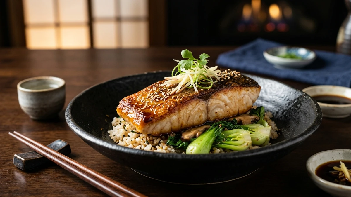 Pan-Seared Yellowtail (Hamachi) with Ginger Soy Butter cooked to perfection - Yumaroma
