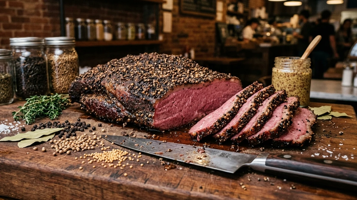 Authentic New York Deli Pastrami Brine & Cure Recipe cooked to perfection - Yumaroma