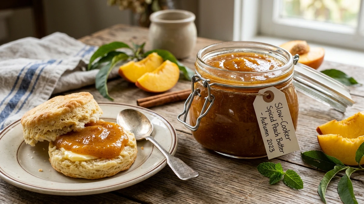 Easy Peach Butter Recipe (Slow Cooker Spiced Fruit Butter) - YumaRoma Recipe