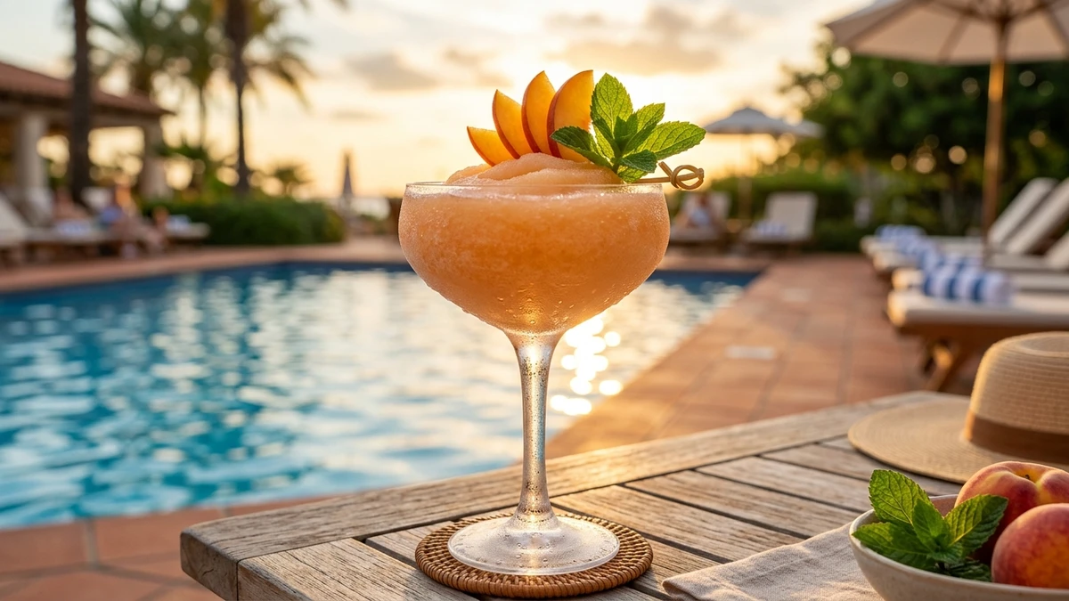 Frozen Fresh Peach Rum Daiquiri Recipe cooked to perfection - Yumaroma