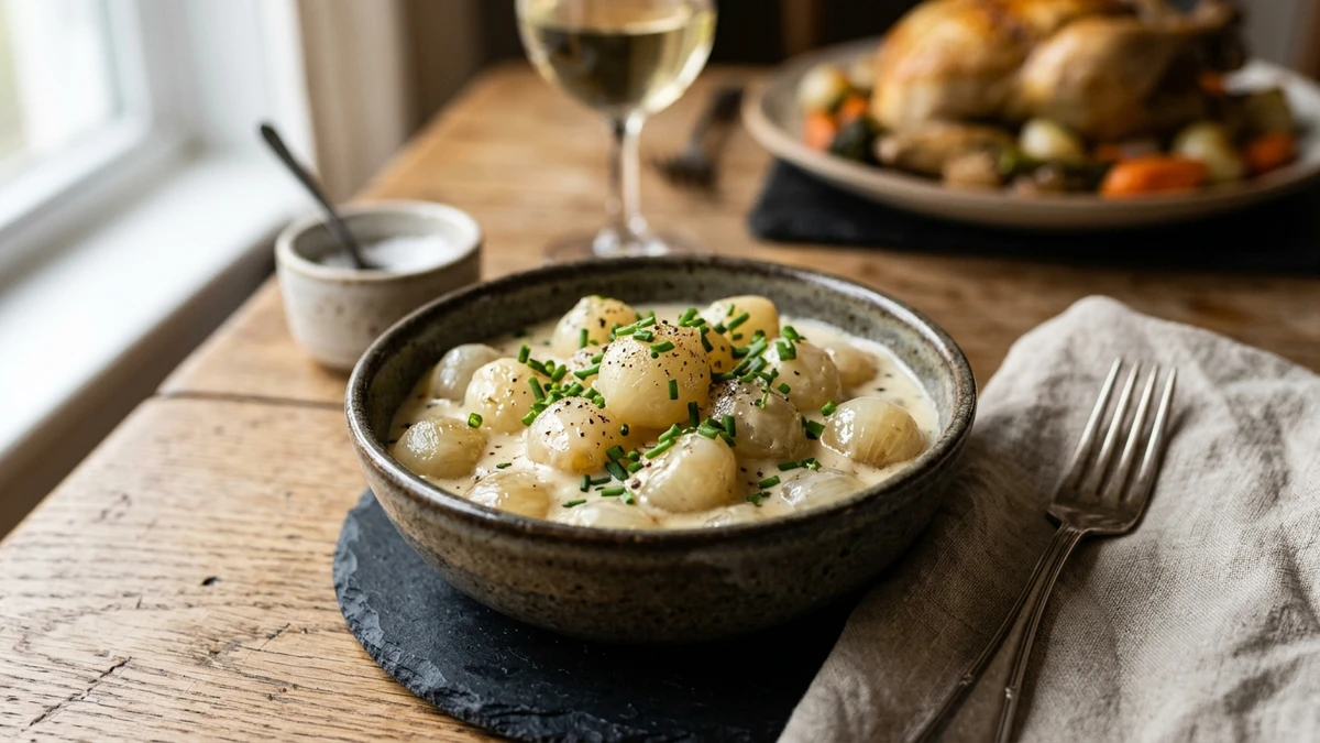 Creamed Pearl Onions Recipe cooked to perfection - Yumaroma