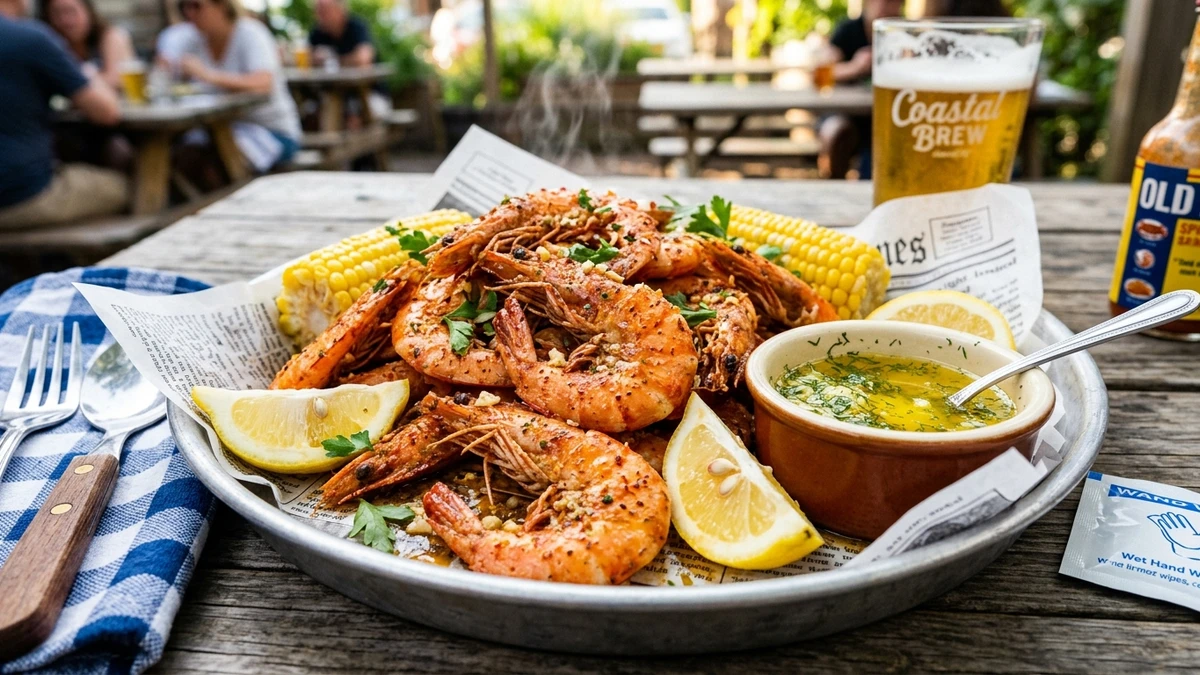 Old Bay Garlic Beer Steamed Peel and Eat Shrimp Recipe cooked to perfection - Yumaroma