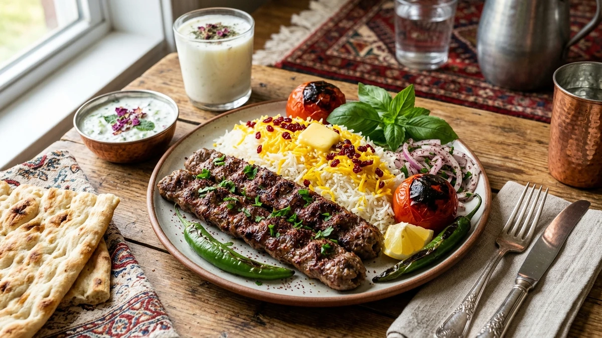 Authentic Persian Chelo Kabab Koobideh Recipe cooked to perfection - Yumaroma