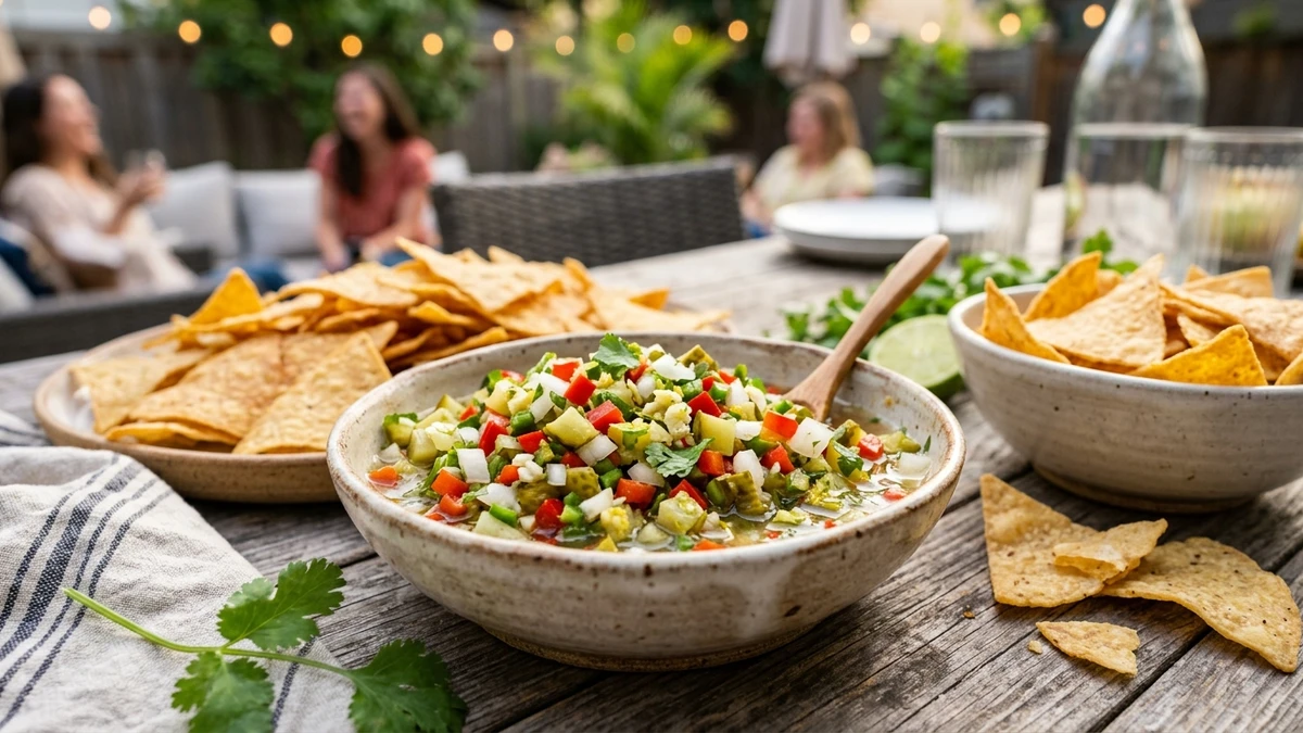 Zesty Crunchy Pickle de Gallo Salsa Dip Recipe cooked to perfection - Yumaroma
