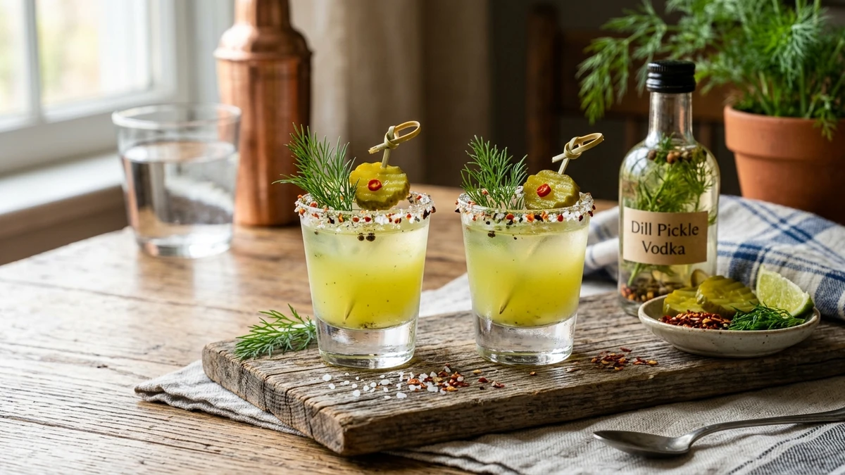 Spicy Dill Pickle Vodka Shot Recipe cooked to perfection - Yumaroma