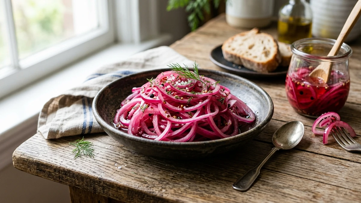 Quick Pickled Red Onions Recipe cooked to perfection - Yumaroma