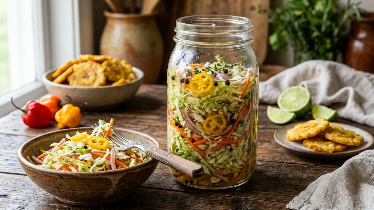 Authentic Haitian Pikliz Recipe (Spicy Pickled Cabbage Relish) cooked to perfection - Yumaroma