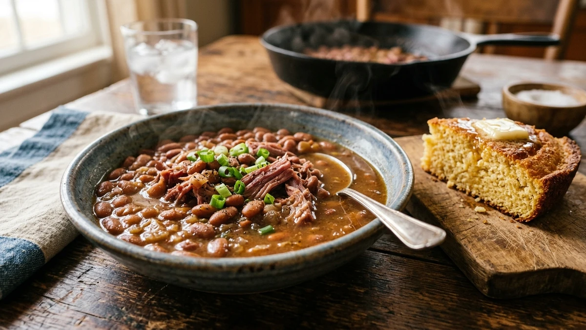 Southern Slow-Simmered Pinto Beans and Ham Hock Recipe cooked to perfection - Yumaroma