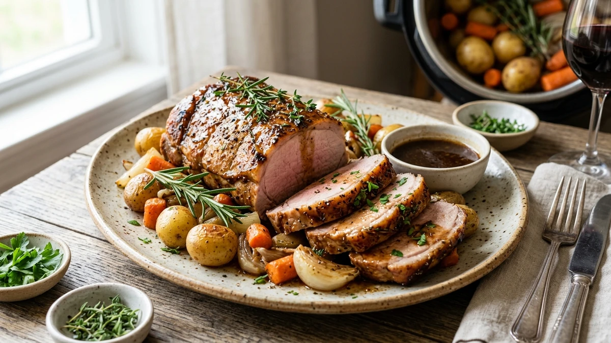 Juicy Instant Pot Pork Loin Roast Recipe cooked to perfection - Yumaroma