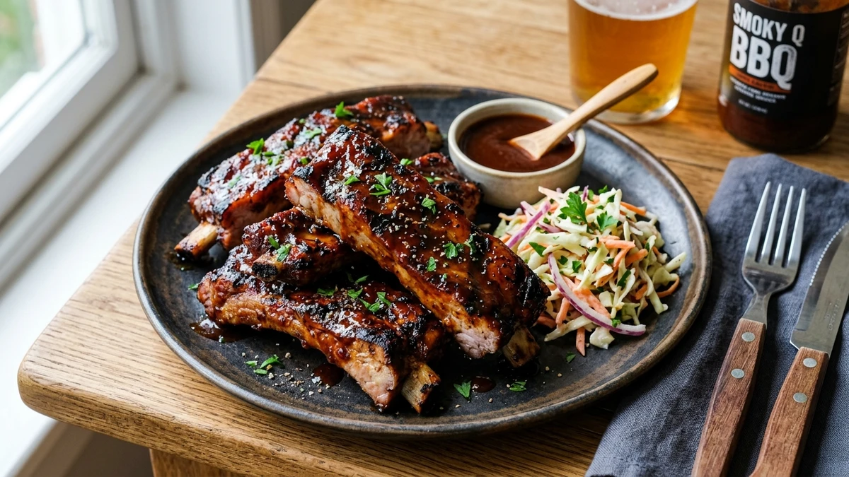 Grilled Smoky BBQ Pork Riblets Recipe cooked to perfection - Yumaroma