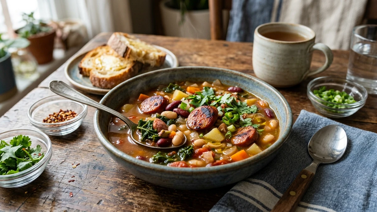 Authentic Hawaiian-Portuguese Sausage & Bean Soup Recipe cooked to perfection - Yumaroma