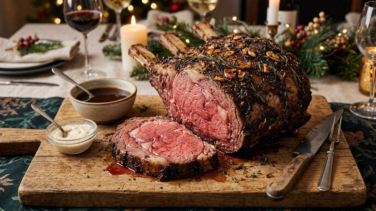 Best Prime Rib Rub Recipe (Garlic Herb Crust for Roast Beef) cooked to perfection - Yumaroma