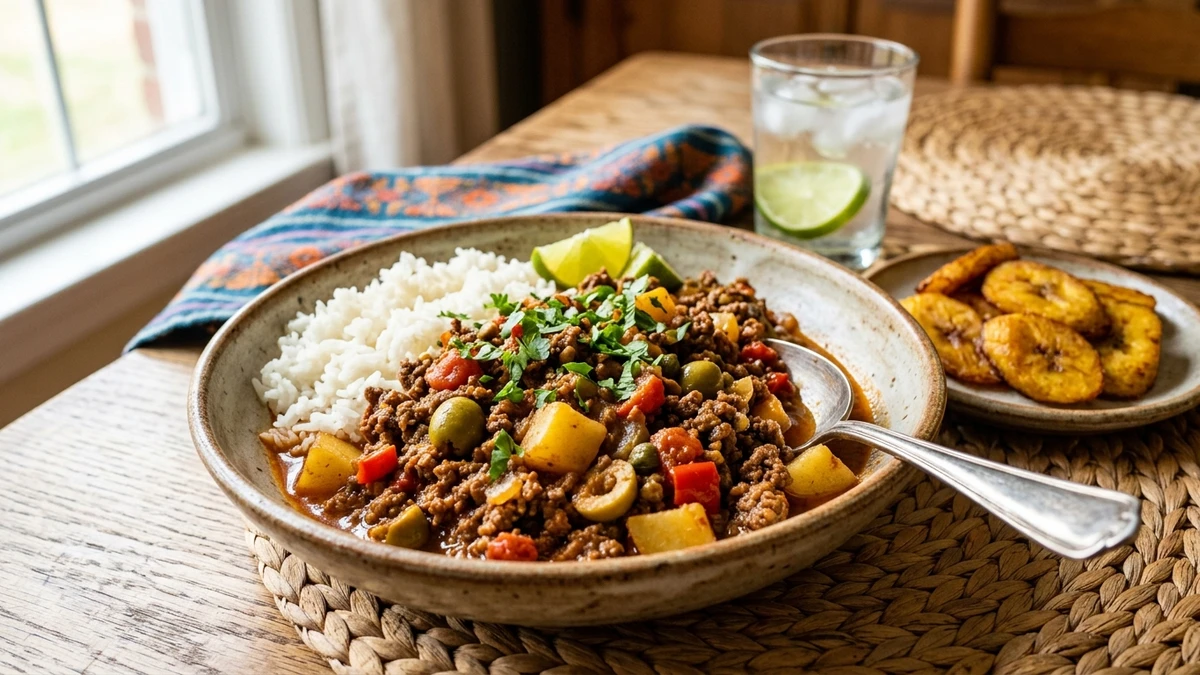 Authentic Puerto Rican Beef Picadillo Recipe cooked to perfection - Yumaroma