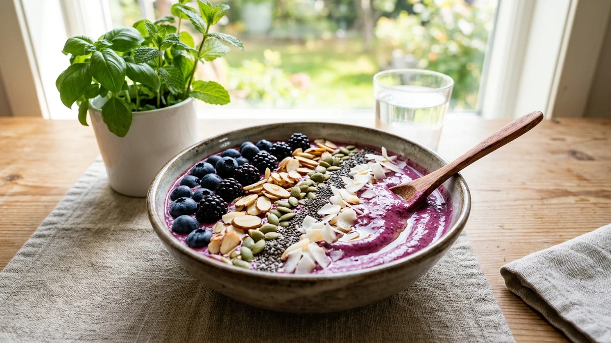 Quick Gut-Healthy Breakfast Recipes (Berry Kefir Smoothie Bowl) - YumaRoma Recipe
