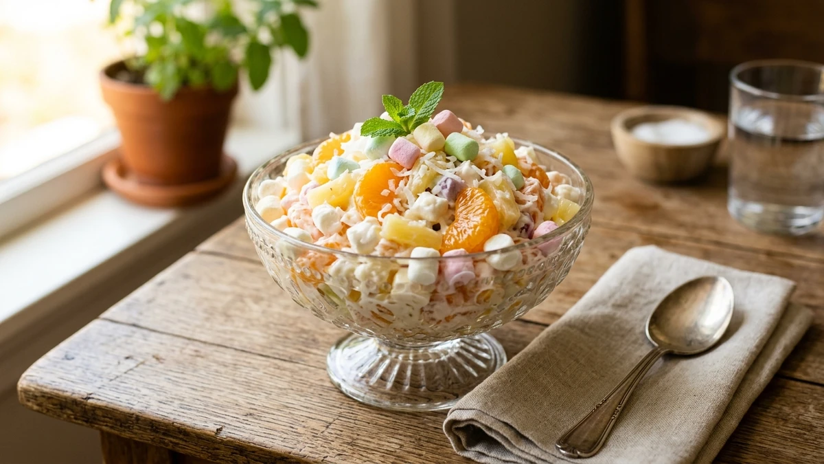 Classic Retro 5-Cup Fruit Salad Recipe cooked to perfection - Yumaroma