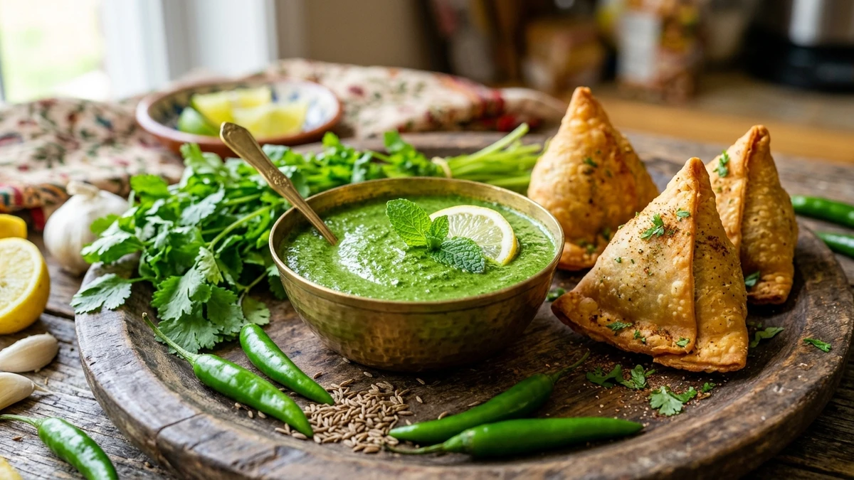 Authentic Indian Dhaniya Chutney Recipe (Fresh Coriander Mint Dip) cooked to perfection - Yumaroma