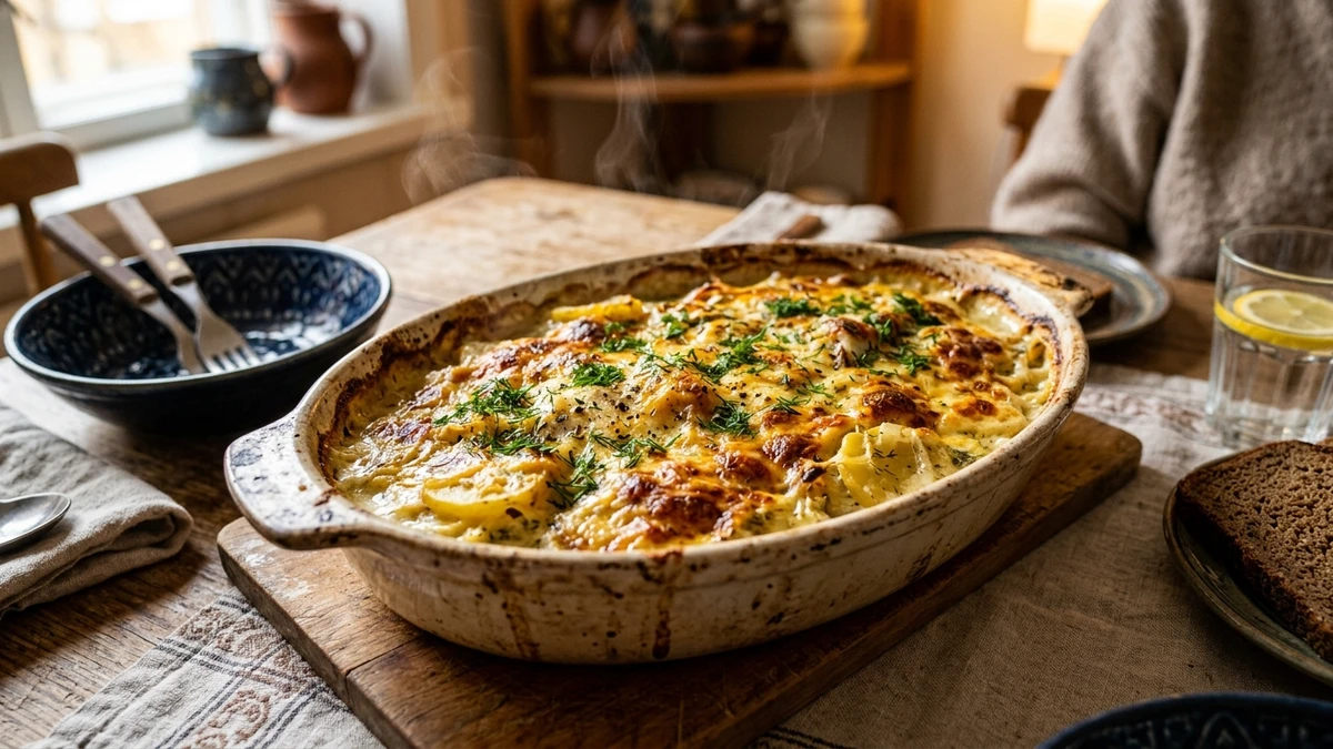 Russian Baked Fish Casserole with Sour Cream & Cheese (Sudak) cooked to perfection - Yumaroma